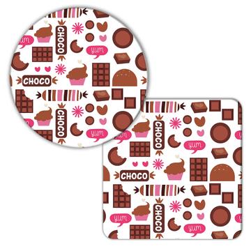 Chocolate Dessert : Gift Coaster Clear Pattern Candy Bite Hearts Kids Kitchen Wall Decor Sweets
