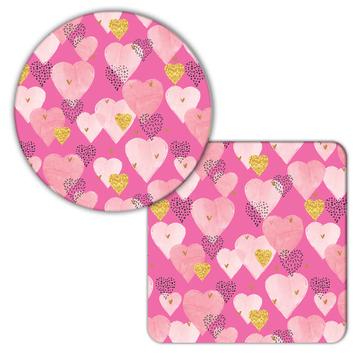 Hearts Abstract : Gift Coaster Pattern Seamless Valentines Day Love Lovers Be Mine
