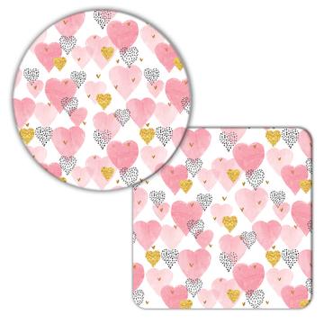 Hearts Abstract : Gift Coaster Pattern Baby Shower Valentines Day Love Lovers Romantic