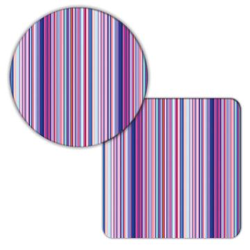 Abstract Stripes Pattern : Gift Coaster Baby Girl Shower Lines Sweet Fifteen Sixteen Teenager