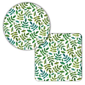 Plant Twigs : Gift Coaster Leaves Greenery Pattern Floral Nature Ecological Decor Friendship