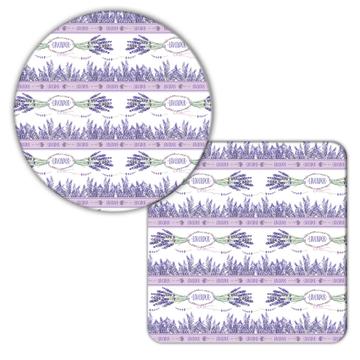 Lavender Pattern : Gift Coaster Delicate French Floral Decor Bedroom Home Wall