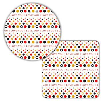 Valentines Day : Gift Coaster Pattern Engagement Proposal Invite Decor Love You Hearts