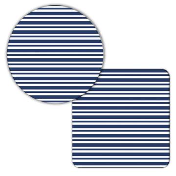 Horizontal Stripes : Gift Coaster Navy Blue Home Decor Modern