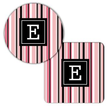 Vertical Stripes : Gift Coaster Design Black and Pink Home Decor Modern