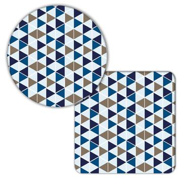 Triangles : Gift Coaster Abstract Shape Modern Home Decor Blue