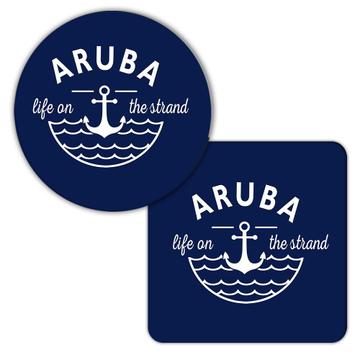 Aruba Life on the Strand : Gift Coaster Beach Travel Souvenir Aruba