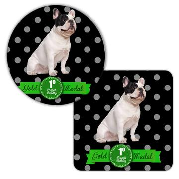 French Bulldog Polka Dots : Gift Coaster Pet Dog Puppy Animal Cute