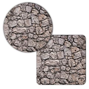 Broken Stones Texture Print : Gift Coaster Seamless Rocks Bricks Natural Scrapbook Paper