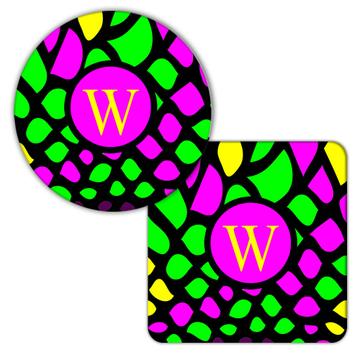 Animal Print : Gift Coaster Modern Neon Aligator Pattern For Her Feminine