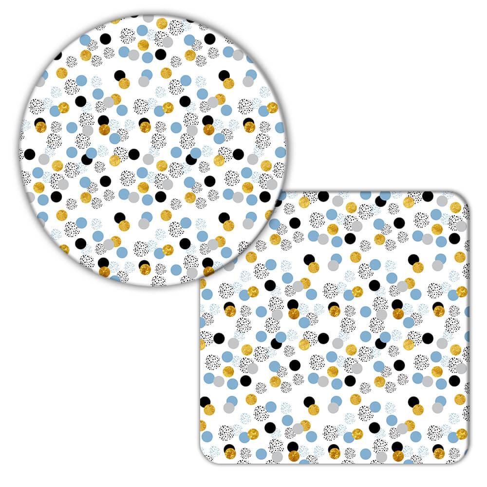 Glitter Polka Dots : Gift Coaster Happy Birthday Circles Abstract Pattern Baby Shower