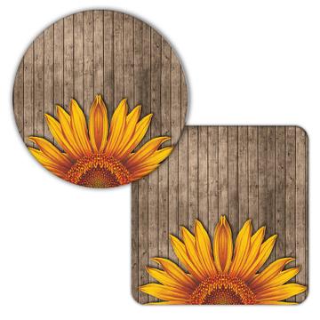 Sunflower : Gift Coaster Flower Floral Yellow Decor For Her Feminine Woman Women