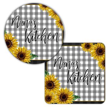 Personalized Sunflower Nana Kitchen : Gift Coaster Flower Floral Yellow Decor Grandma