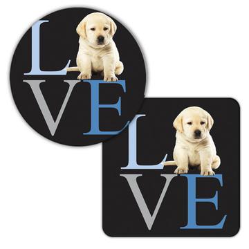 Love Labrador : Gift Coaster Cute Dog Pet Animal Canine Pets Dogs