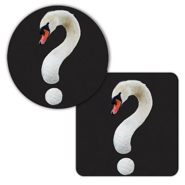 Swan Question Mark : Gift Coaster Funny Animal Bird Nature