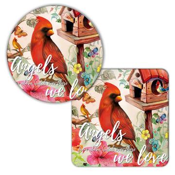 Cardinal Colorful House : Gift Coaster Bird Grieving Lost Loved One Grief Healing Rememberance