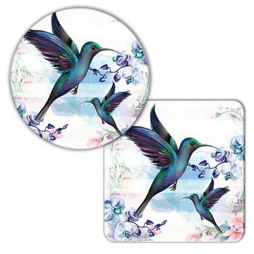 Hummingbird : Gift Coaster Bird Beautiful Flowers Decor Ecology Nature Aviary