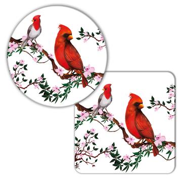 Cardinal Orchid Tree : Gift Coaster Bird Grieving Lost Loved One Grief Healing