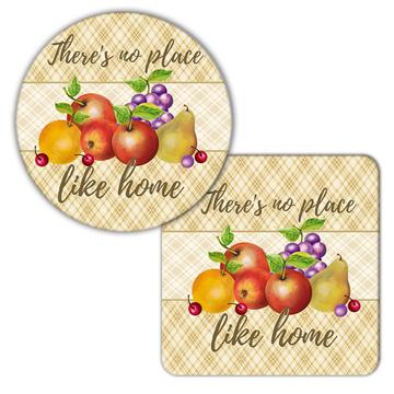 Personalized Fruit Still Life : Gift Coaster Theres No Place Like Home Wedding Kitchen Apple