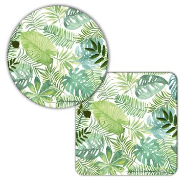 Personalized Botanical : Gift Coaster Leaves Nature Name Initial Ecology Ecologic Modern Leaf