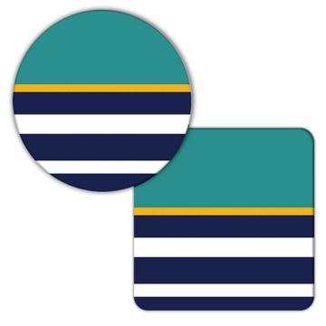 Horizontal Lines Marine Office : Gift Coaster Abstract Stripes Nautical Style Coworker Sea