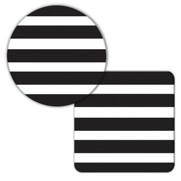 Office Abstract Lines : Gift Coaster Black And White Stripes Zebra Coworker Boss Dairy
