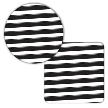 Office Abstract Stripes : Gift Coaster Black And White Lines Zebra For Coworker Frame