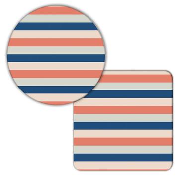 Vintage Stripes Cute Abstract : Gift Coaster Horizontal Lines Retro Colors Fashion Baby Room
