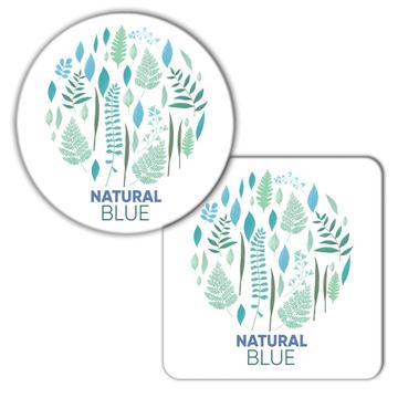 Natural Blue Ecology : Gift Coaster Botanical Plants Ecological Protection Sweet Art Print Nature