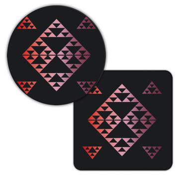 Triangle Print Tribal Design : Gift Coaster Custom Personalized Birthday Favor Coworker Home Decor