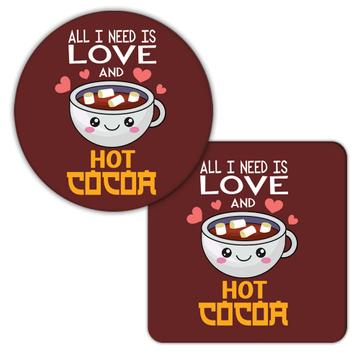 For Hot Cocoa Lover : Gift Coaster Drinks Mug Love Bar Food Cute Art Kitchen Friend Romantic
