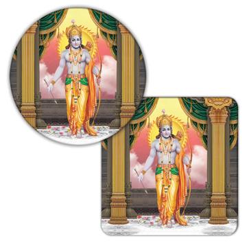 Rama Vintage Poster : Gift Coaster Hindu God Lord Indian Devotional Art For Home Decor Religion