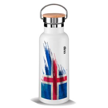 Iceland Flag : Gift Bamboo Lid Tumble Modern Country Expat