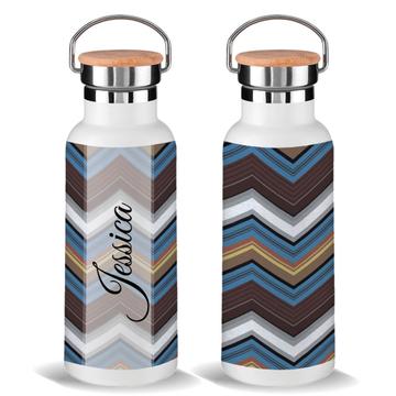 Chevron Personalized Custom : Gift Bamboo Lid Tumble Print For Birthday Favor Abstract Missoni Her Him