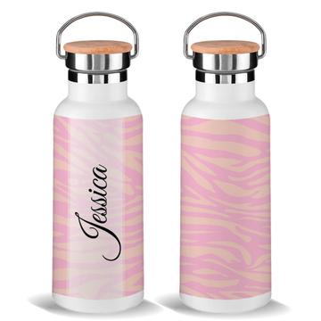 Pink Animal Print : Gift Bamboo Lid Tumble Personalized Custom Name For Her Girlfriend Woman Birthday Zebra