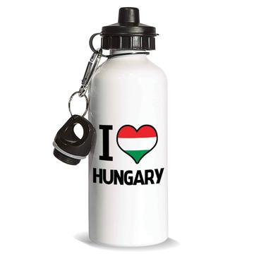 I Love Hungary : Sports Water Bottle Flag Heart Country Crest Gift Hungarian Expat