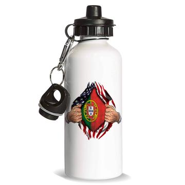 Portugal : Sports Water Bottle Flag USA American Chest Portuguese Expat Country Gift