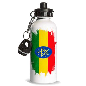 Ethiopia : Sports Water Bottle Distressed Flag Gift Vintage Ethiopian Expat Country