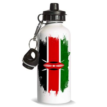 Kenya : Sports Water Bottle Distressed Flag Vintage Gift Kenyan Expat Country