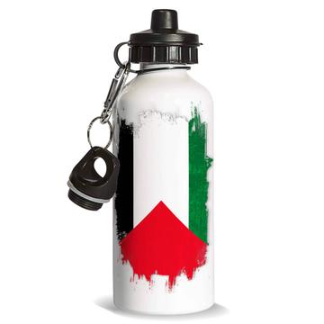 Palestine : Sports Water Bottle Distressed Flag Gift Vintage Palestinian Expat Country