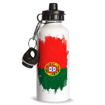 Portugal : Sports Water Bottle Distressed Flag Gift Vintage Portuguese Expat Country
