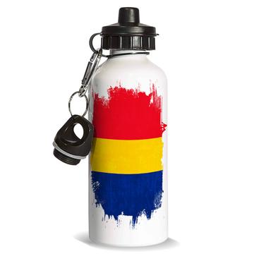 Romania : Sports Water Bottle Distressed Flag Vintage Gift Romanian Expat Country