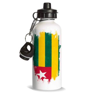 Togo : Sports Water Bottle Distressed Flag Vintage Gift Togolese Expat Country