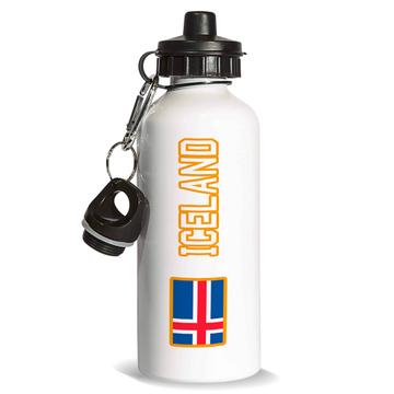 Iceland : Sports Water Bottle Flag Pride Patriotic Gift Expat Icelandic Country