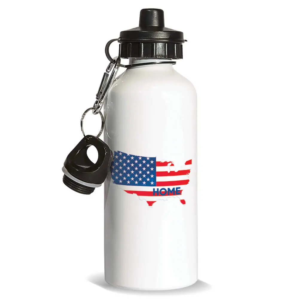 USA Home Map Flag : Sports Water Bottle Americana United States American Gift Country