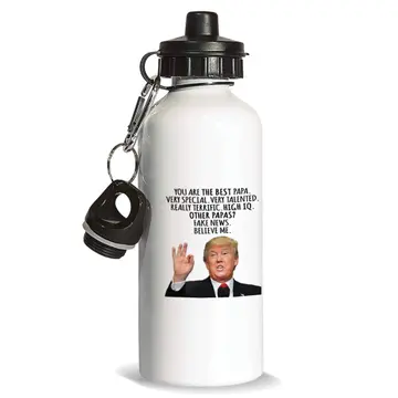 PAPA Gift Funny Trump : Sports Water Bottle Best Birthday Christmas Jobs