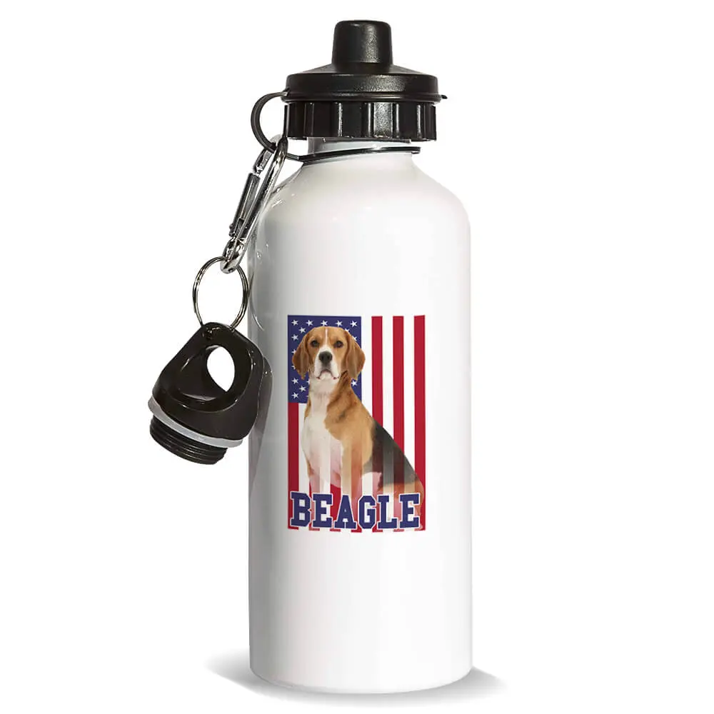 Beagle USA : Gift Sports Water Bottle Flag American Dog Lover Pet United States Americana Patriot 4th July