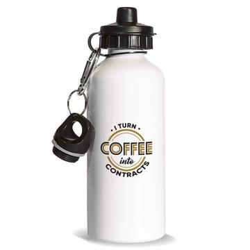 I Turn Coffee Into Contracts : Gift Sports Water Bottle For Closer Loan Officer Coworker Funny Art Print