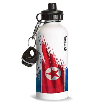 North Korea Flag : Gift Sports Water Bottle Modern Country Expat