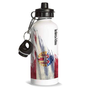 French Polynesia Flag : Gift Sports Water Bottle Modern Country Expat